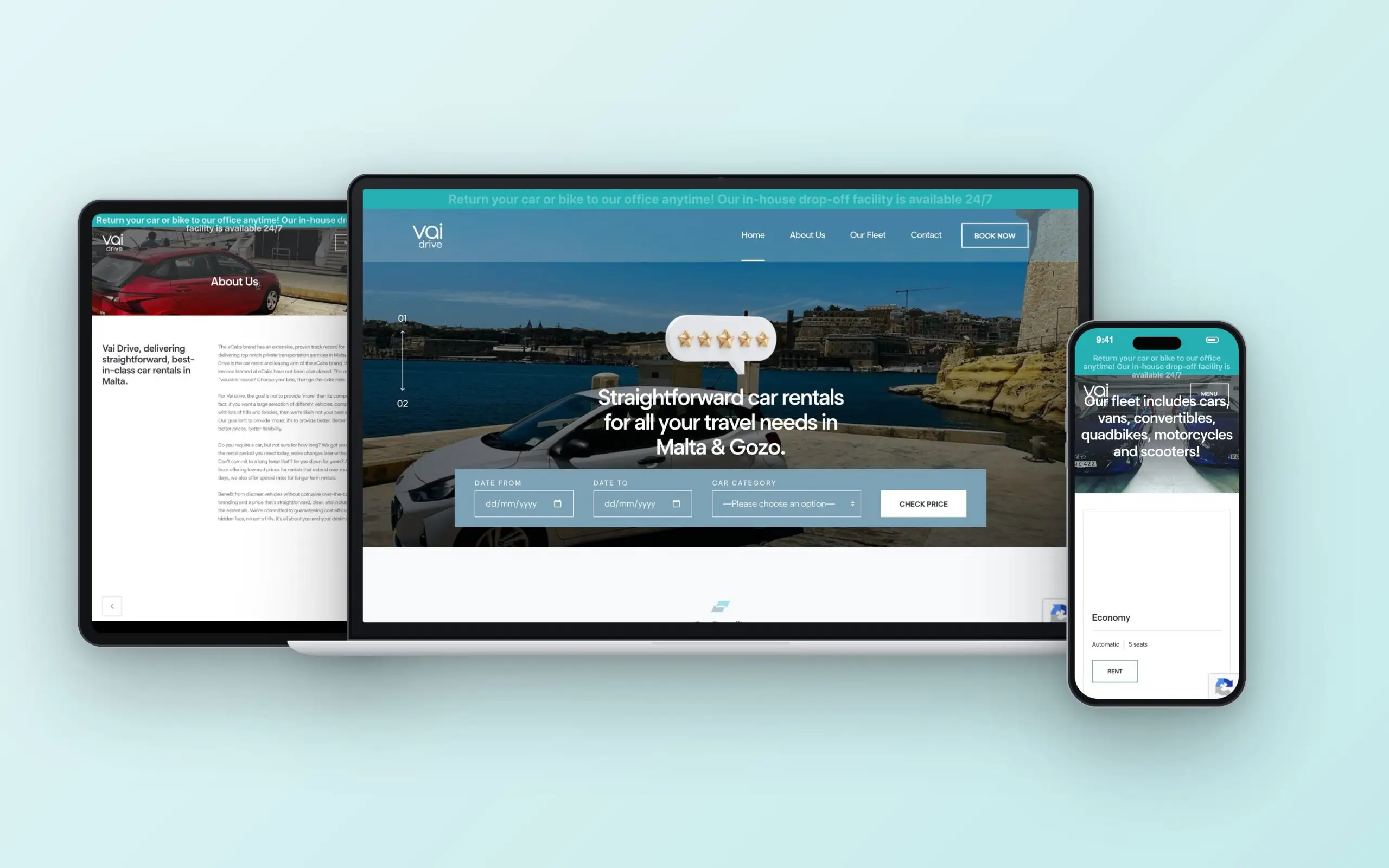 VAI website on laptop, tablet and phone
